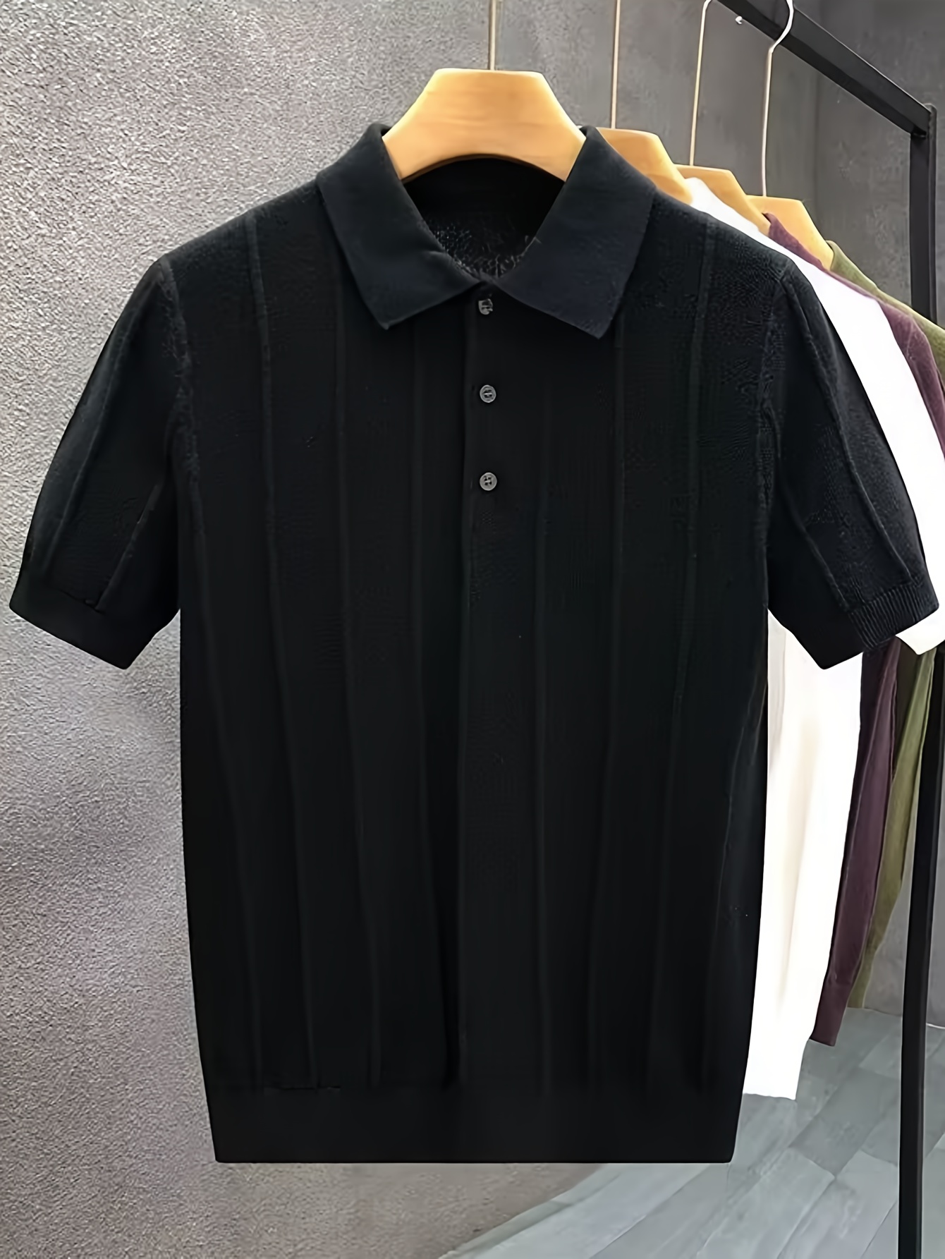 Polo Shirt Pique - Hochwertiges Luxus-Poloshirt mit vertikalen Streifen und