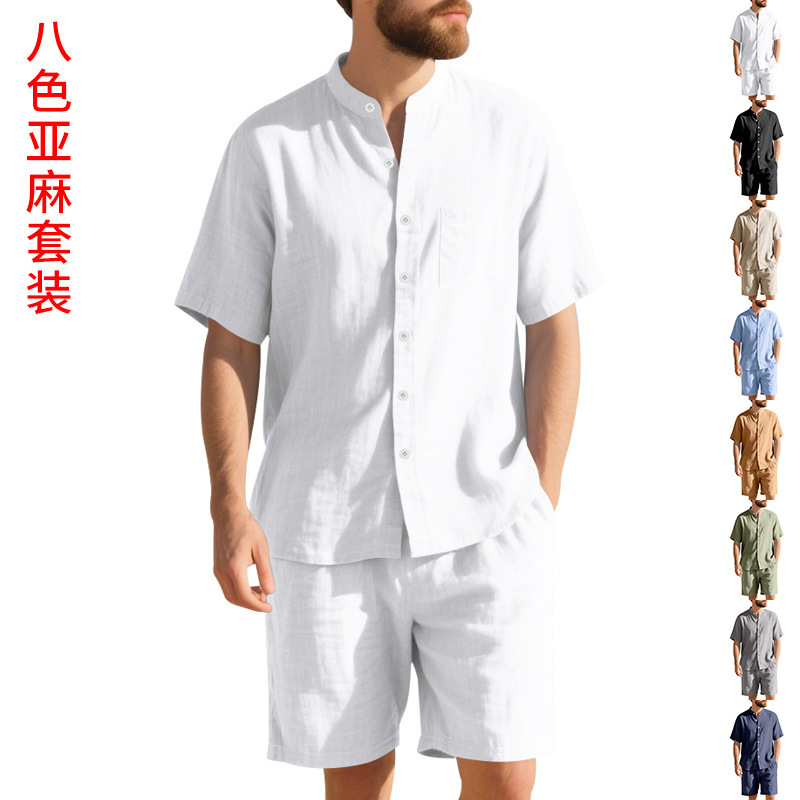 Linen Shirt Breathable - Sommer Herren Leinenanzug im Loose-Fit-Stil, Strand-Kurzarmhemd
