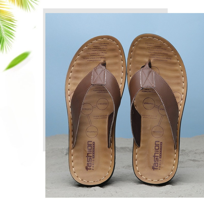Flip Flop Leather Men - 2026 Herren Leder Flip-Flops Outdoor Strand