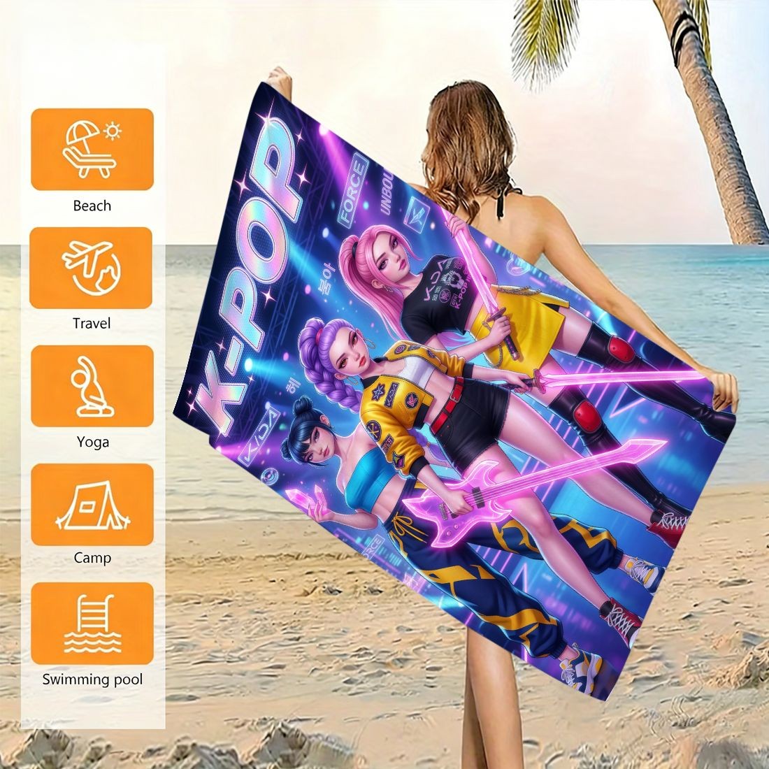 Strandtuch mit K-Pop-Idol-Aufd – Beach Towel Large Bewertung und Preis