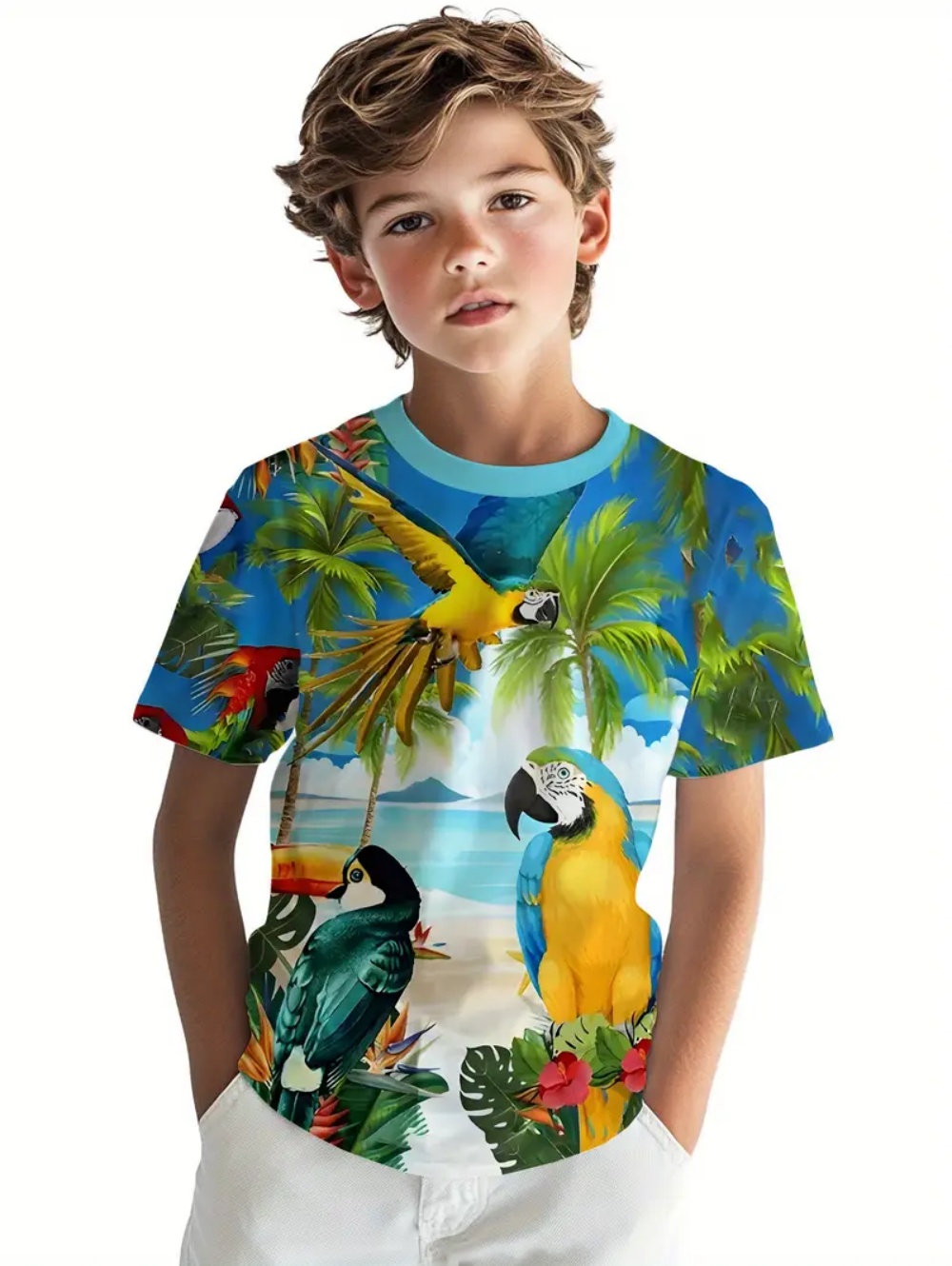 Kinder T-Shirt mit Tropischem  – Tee Graphic Print Bewertung und Preis